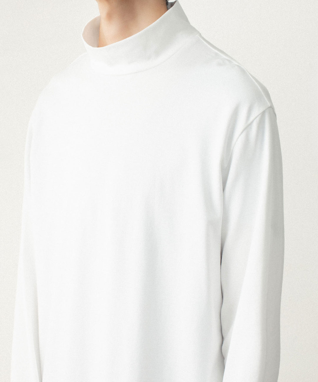ATTACHMENT アタッチメントのCOTTON DOUBLE FACE SLIM FIT HIGHNECK L/S TEE - WHITEの公式通販サイトsession福岡セレクトショップ
