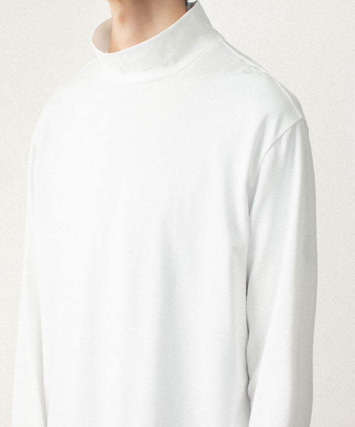 ATTACHMENT アタッチメントのCOTTON DOUBLE FACE SLIM FIT HIGHNECK L/S TEE - WHITEの公式通販サイトsession福岡セレクトショップ