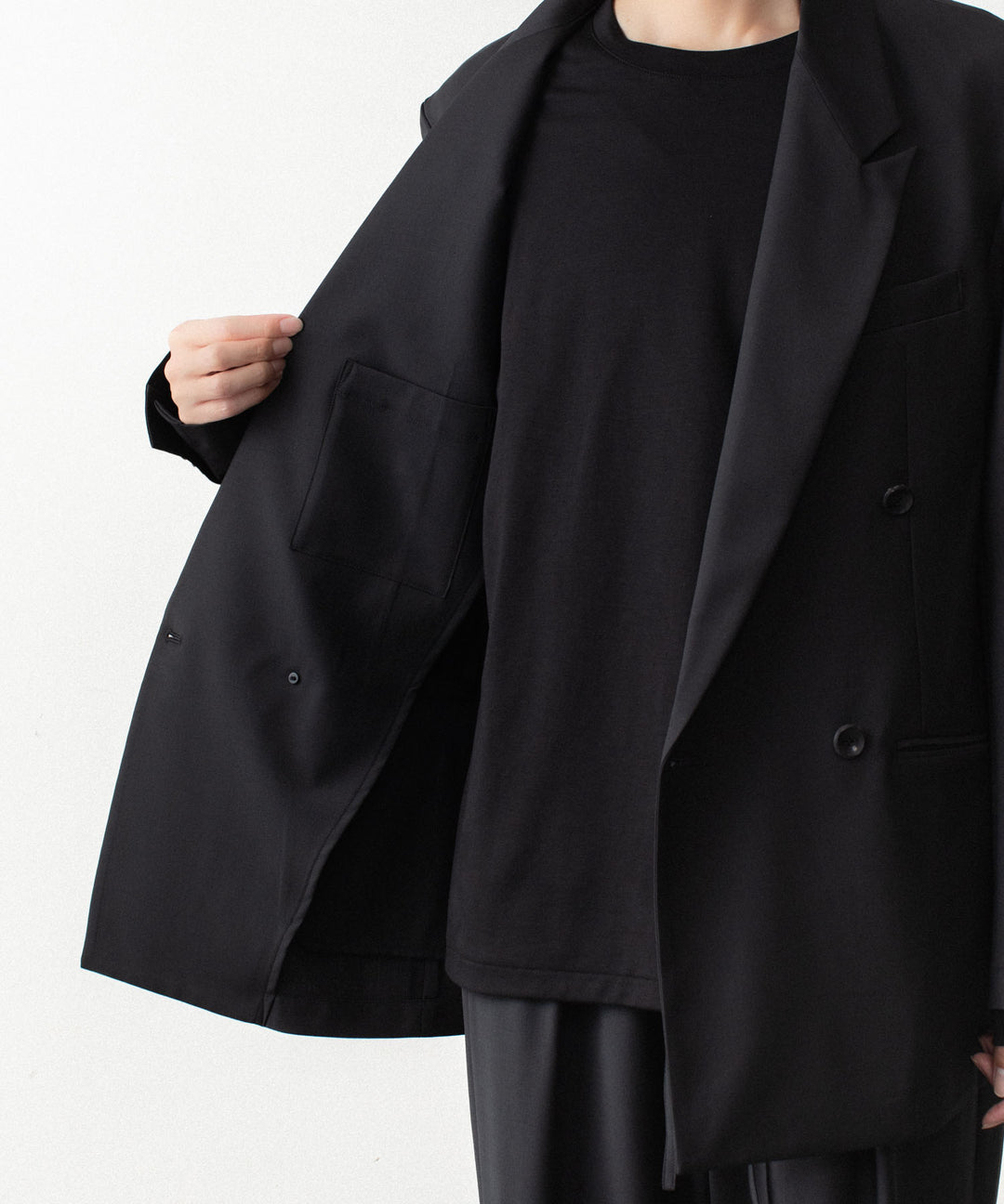 ATTACHMENT アタッチメントの2/80 PE/WO STRETCH TRO DOUBLE-BREASTED JACKET - BLACKの公式通販サイトsession福岡セレクトショップ