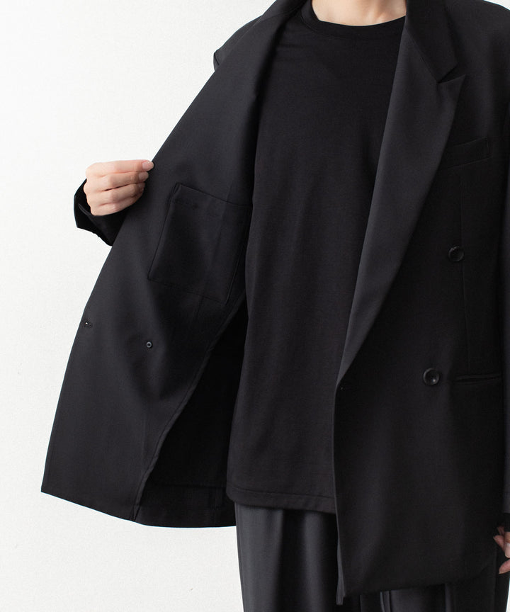 ATTACHMENT アタッチメントの2/80 PE/WO STRETCH TRO DOUBLE-BREASTED JACKET - BLACKの公式通販サイトsession福岡セレクトショップ