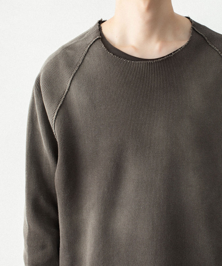 VEIN ヴェインのHIGH GAUGE WAFFLE LAYERED L/S TEE - KHAKI GRAYの公式通販サイトsession福岡セレクトショップ