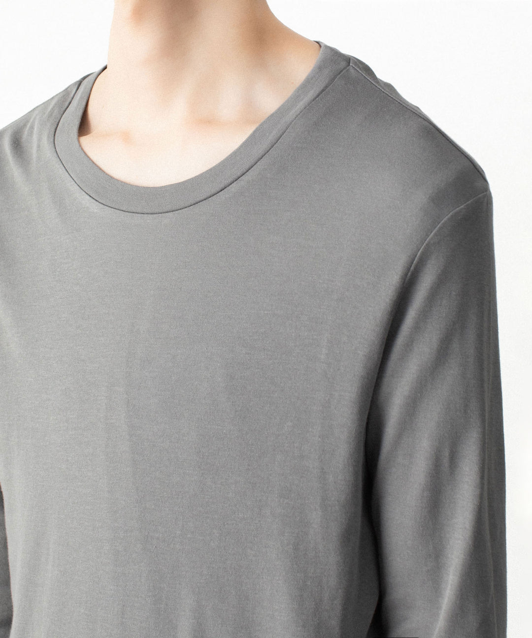 ATTACHMENT アタッチメントのBRUSHED YARN SMOOTH SLIM FIT L/S TEE - KHAKI GRAYの公式通販サイトsession福岡セレクトショップ