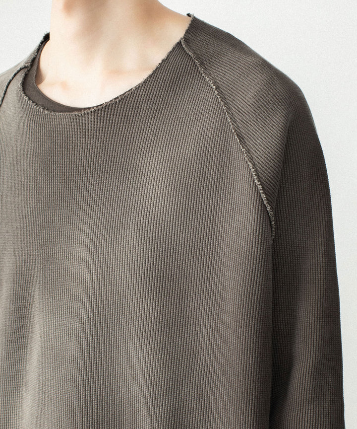 VEIN ヴェインのHIGH GAUGE WAFFLE LAYERED L/S TEE - KHAKI GRAYの公式通販サイトsession福岡セレクトショップ