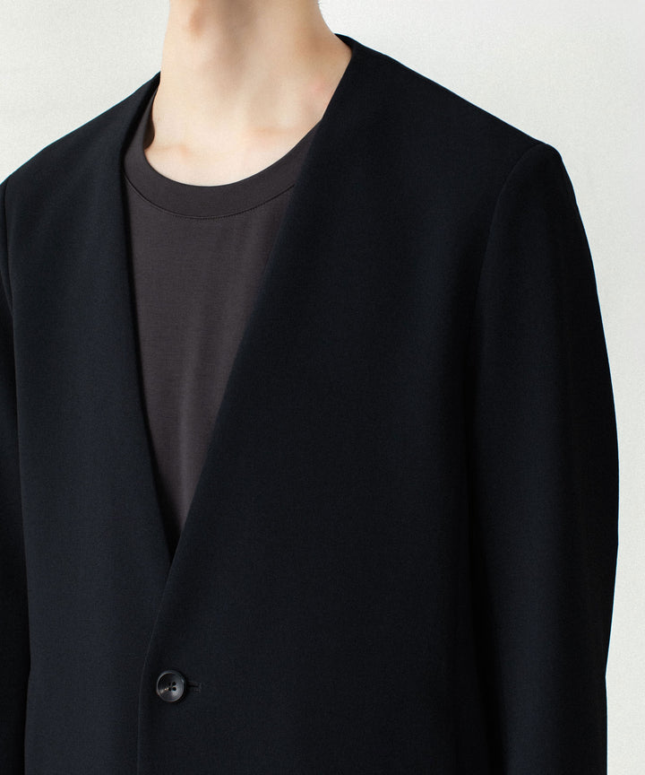 ATTACHMENT アタッチメントのPE STRETCH DOUBLE CLOTH COLLARLESS JACKET - BLACKの公式通販サイトsession福岡セレクトショップ