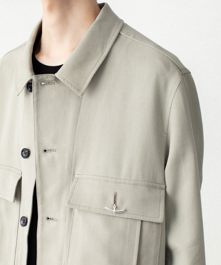 ATTACHMENT アタッチメントのCO/TEN POWDERY DOUBLE CROTH PATCH POCKET SHORT JACKET - L.KH GRAYの公式通販サイトsession福岡セレクトショップ