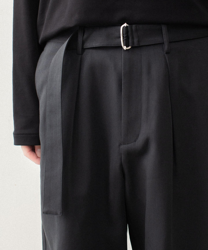 CO/TEN POWDERY DOUBLE CROTH BELTED WIDE TROUSERS - BLACKの公式通販サイトsession福岡セレクトショップ
