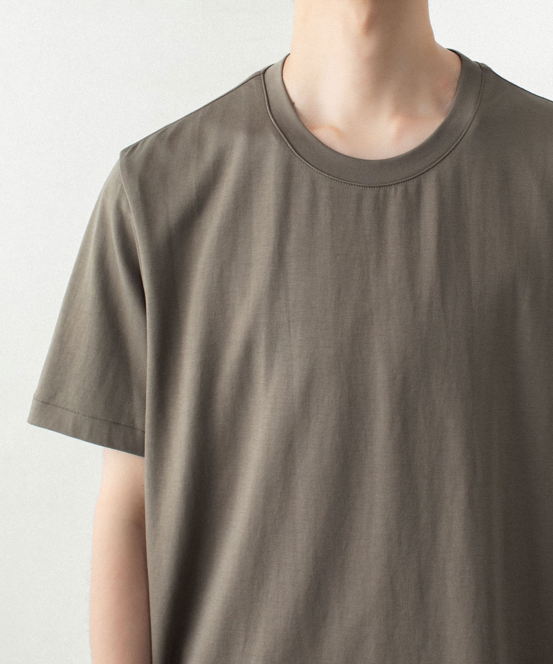 ATTACHMENT アタッチメントのCOTTON DOUBLE FACE SLIM FIT S/S TEE - KHAKI GRAYの公式通販サイトsession福岡セレクトショップ