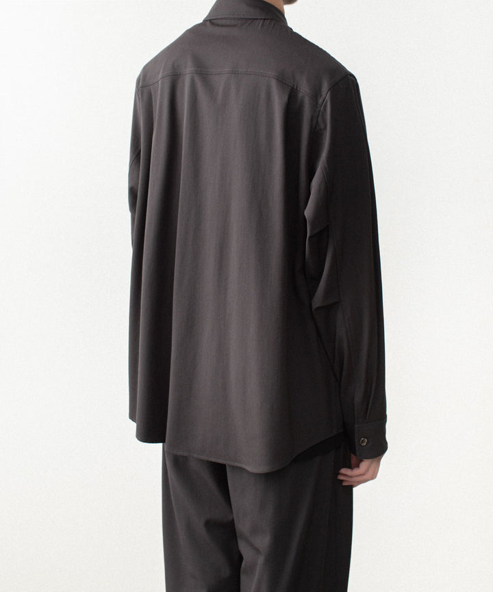 ATTACHMENT アタッチメントのWASHABLE HIGH TWIST GABARDINE UTILITY L/S SHIRT - KHAKI GRAYの公式通販サイトsession福岡セレクトショップ