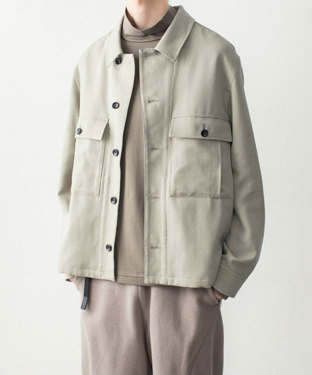ATTACHMENT アタッチメントのCO/TEN POWDERY DOUBLE CROTH PATCH POCKET SHORT JACKET - L.KH GRAYの公式通販サイトsession福岡セレクトショップ