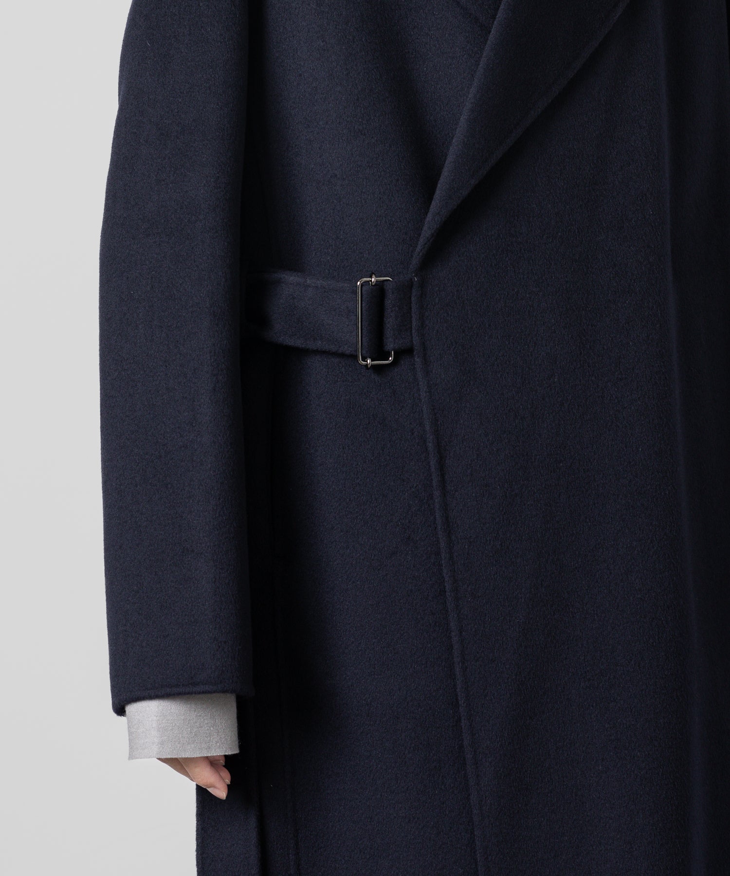 ATTACHMENT(アタッチメント)のW/CA DOUBLE FACE BEAVER BELTED DOUBLE BREASTED COATのNAVY