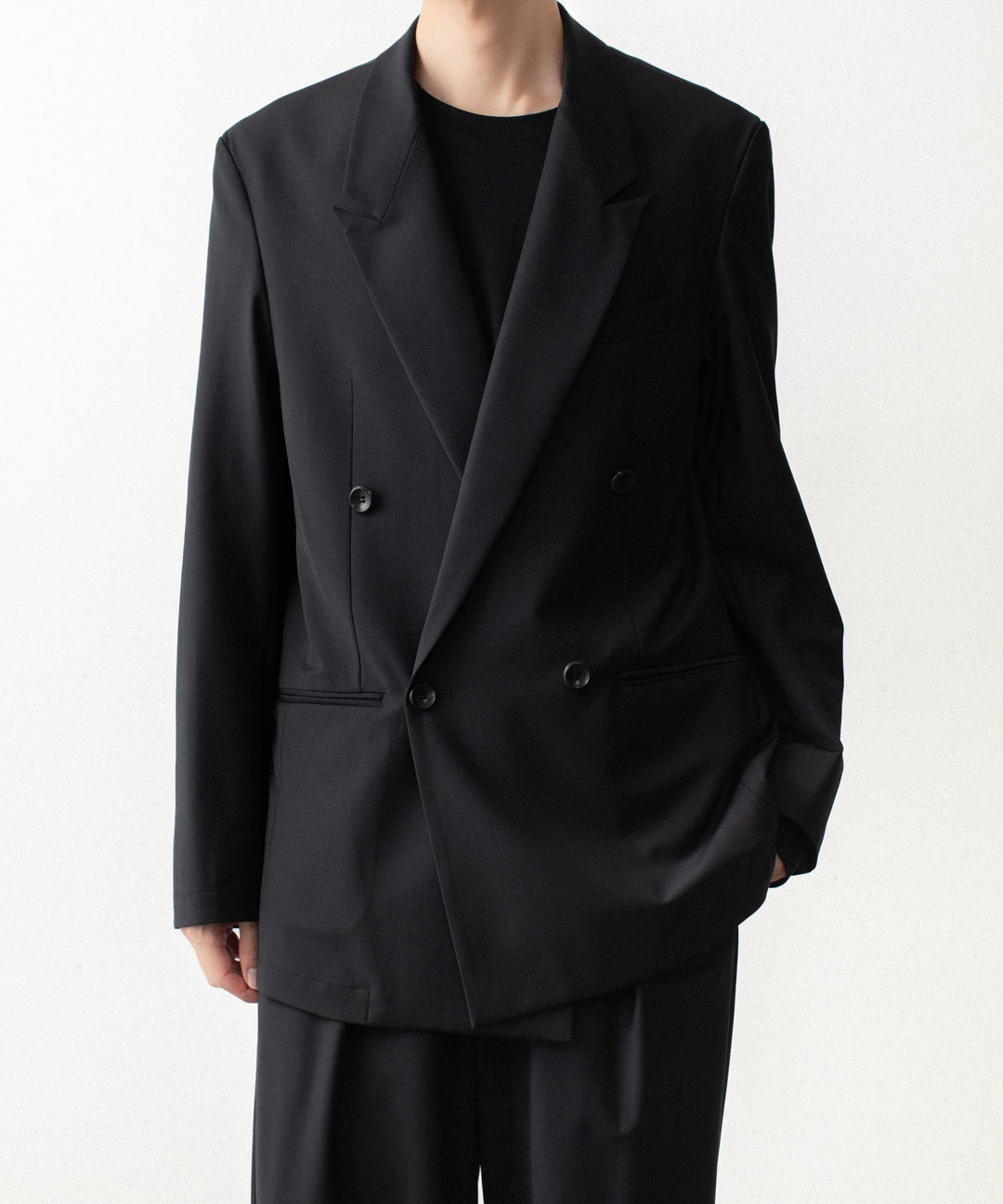 ATTACHMENT アタッチメントの2/80 PE/WO STRETCH TRO DOUBLE-BREASTED JACKET - BLACKの公式通販サイトsession福岡セレクトショップ