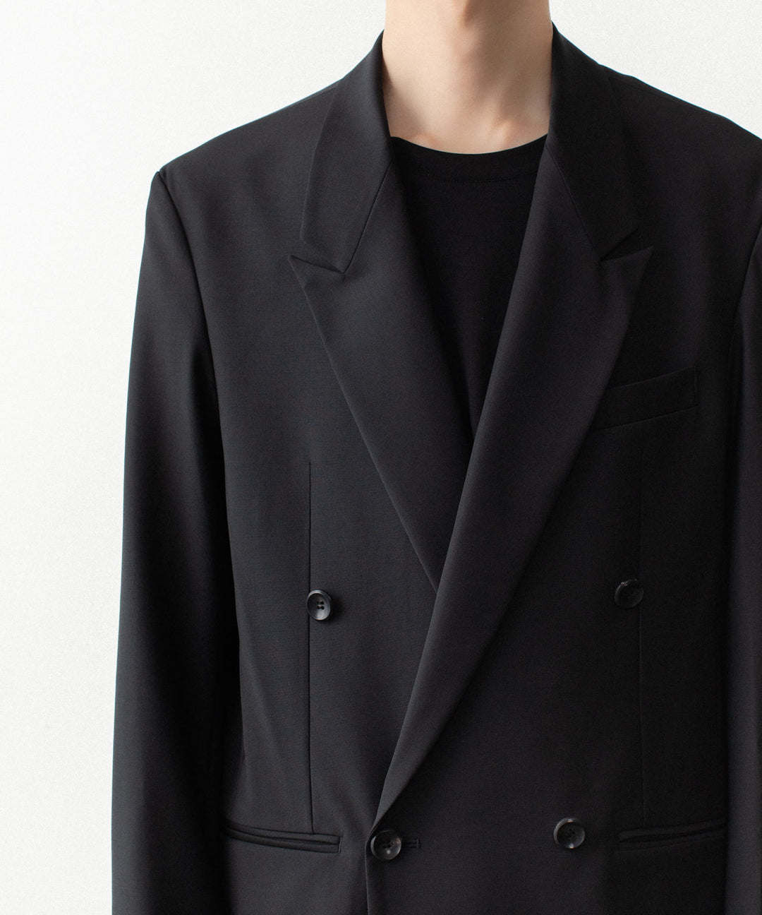ATTACHMENT アタッチメントの2/80 PE/WO STRETCH TRO DOUBLE-BREASTED JACKET - BLACKの公式通販サイトsession福岡セレクトショップ