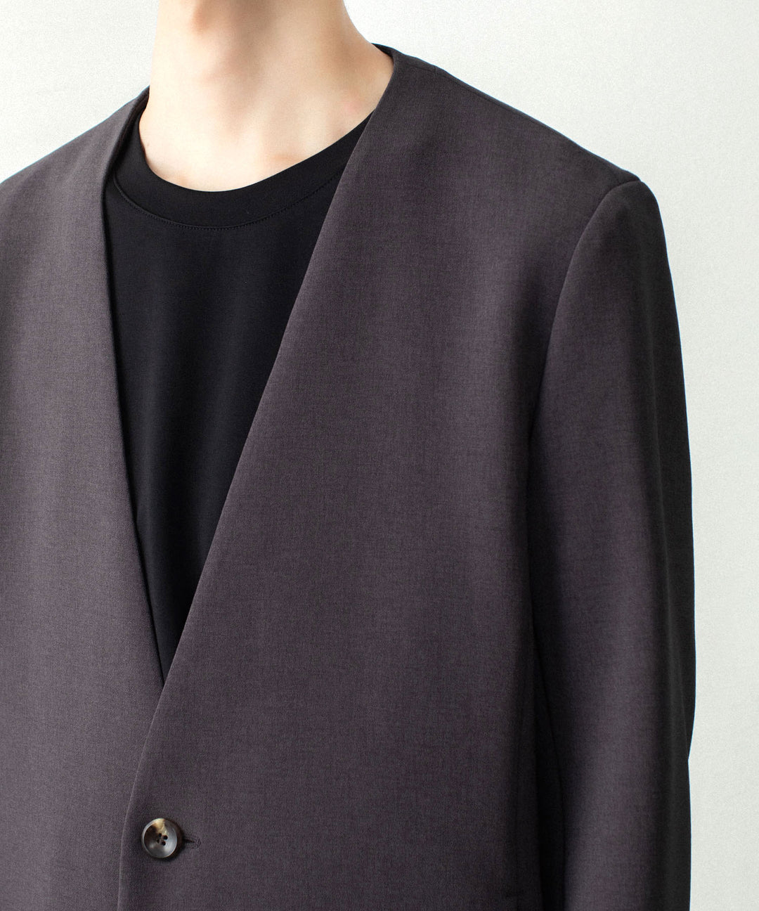 ATTACHMENT アタッチメントのPE STRETCH DOUBLE CLOTH COLLARLESS JACKET - D.KH GRAYの公式通販サイトsession福岡セレクトショップ