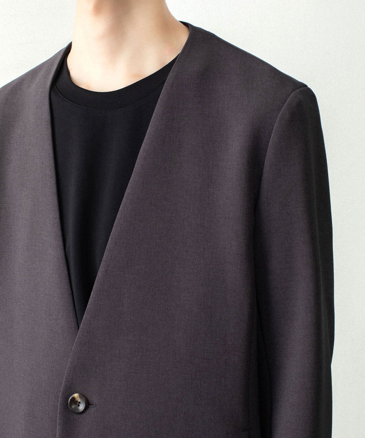 ATTACHMENT アタッチメントのPE STRETCH DOUBLE CLOTH COLLARLESS JACKET - D.KH GRAYの公式通販サイトsession福岡セレクトショップ