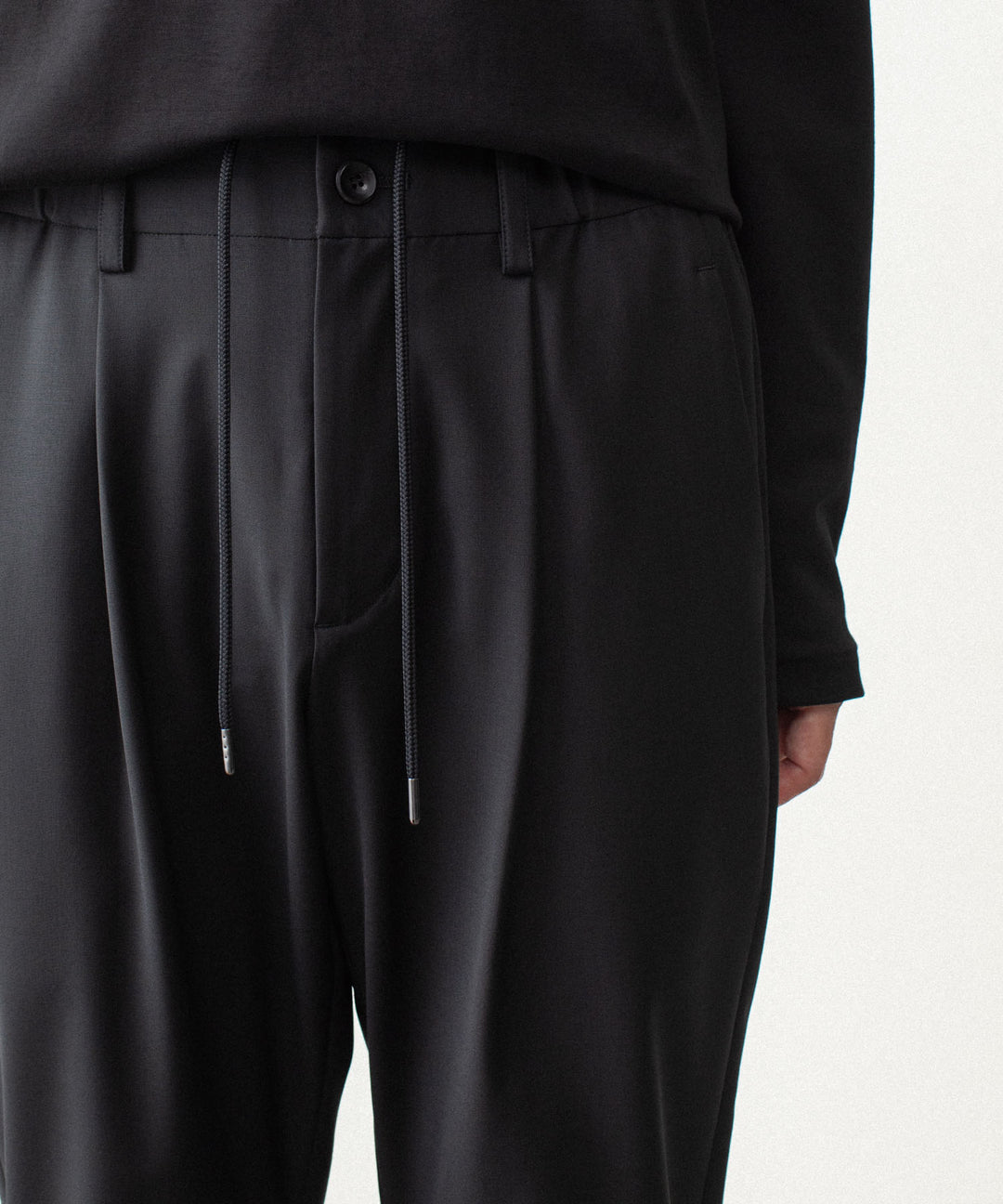 ATTACHMENT アタッチメントの2/80 PE/WO STRETCH TRO REGULAR FIT 1TUCK  TROUSERS - BLACK公式通販サイトsession福岡セレクトショップ