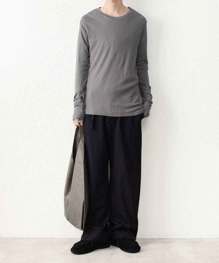 ATTACHMENT アタッチメントのBRUSHED YARN SMOOTH SLIM FIT L/S TEE - KHAKI GRAYの公式通販サイトsession福岡セレクトショップ