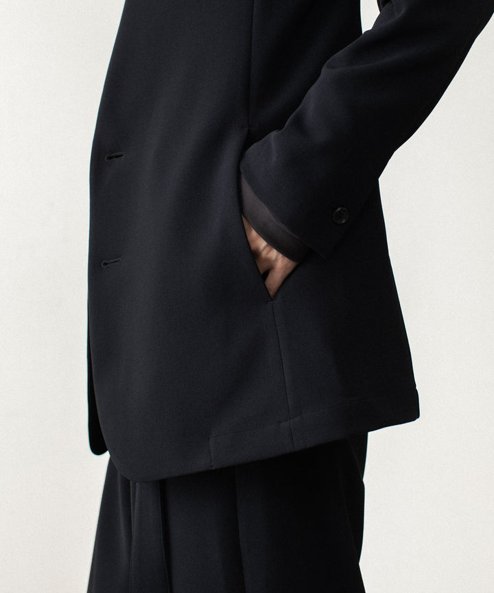 ATTACHMENT アタッチメントのPE STRETCH DOUBLE CLOTH COLLARLESS JACKET - BLACKの公式通販サイトsession福岡セレクトショップ