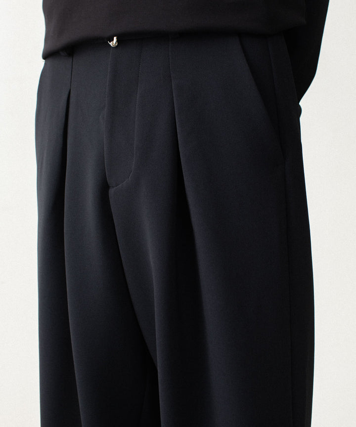 ATTACHMENT アタッチメントのPE STRETCH DOUBLE CLOTH CROSS TUCK TROUSERS - BLACKの公式通販サイトsession福岡セレクトショップ