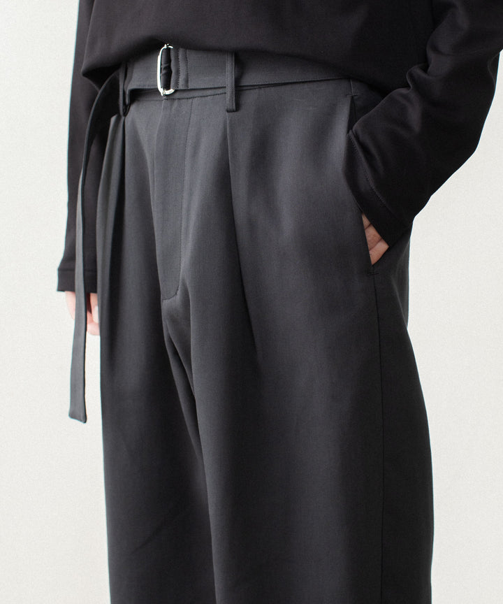 CO/TEN POWDERY DOUBLE CROTH BELTED WIDE TROUSERS - BLACKの公式通販サイトsession福岡セレクトショップ