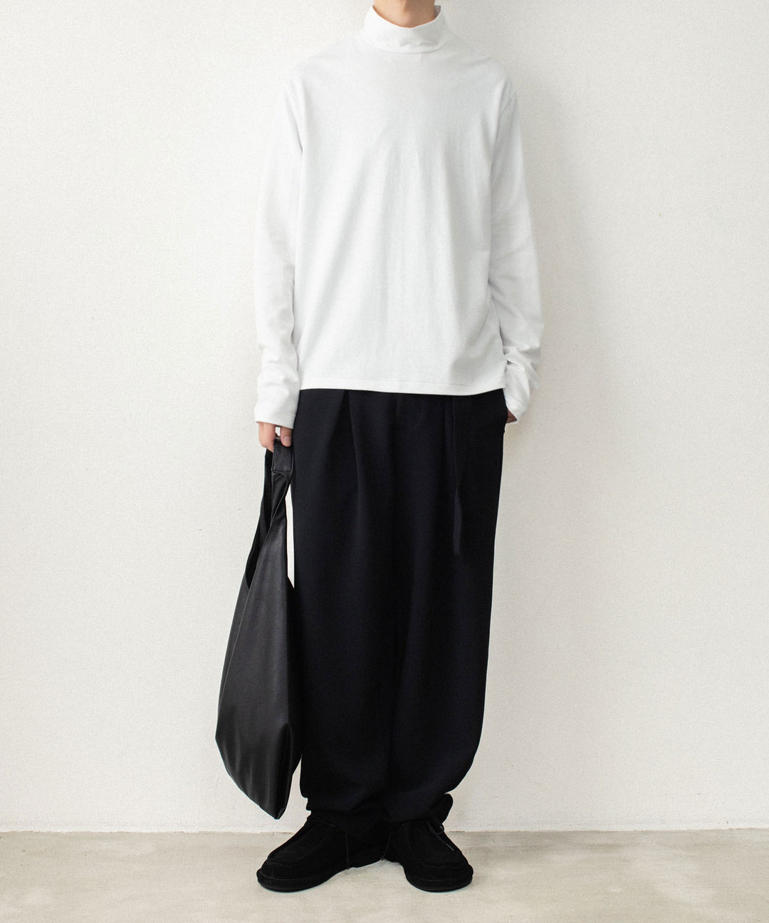 ATTACHMENT アタッチメントのCOTTON DOUBLE FACE SLIM FIT HIGHNECK L/S TEE - WHITEの公式通販サイトsession福岡セレクトショップ