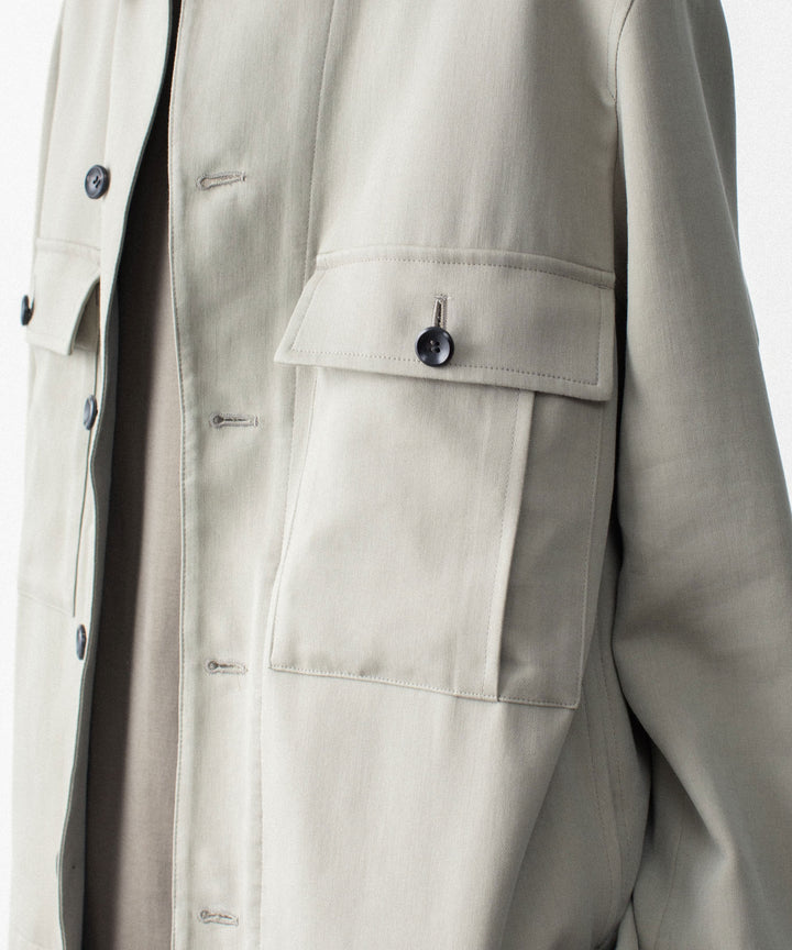 ATTACHMENT アタッチメントのCO/TEN POWDERY DOUBLE CROTH PATCH POCKET SHORT JACKET - L.KH GRAYの公式通販サイトsession福岡セレクトショップ