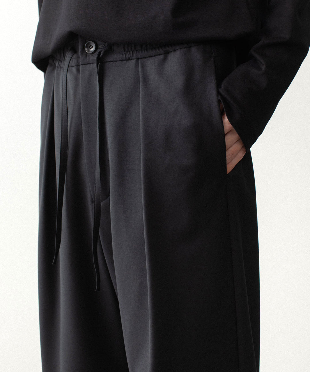 ATTACHMENT アタッチメントの2/80 PE/WO STRETCH TRO EASY TROUSERS - BLACKの公式通販サイトsession福岡セレクトショップ