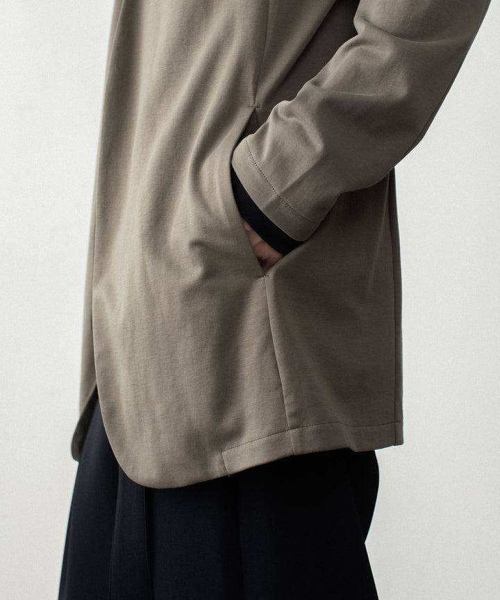 ATTACHMENT アタッチメントのCOTTON DOUBLE FACE COLLARLESS CARDIGAN - KHAKI GRAYの公式通販サイトsession福岡セレクトショップ