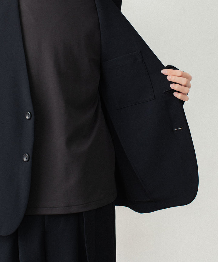 ATTACHMENT アタッチメントのPE STRETCH DOUBLE CLOTH COLLARLESS JACKET - BLACKの公式通販サイトsession福岡セレクトショップ