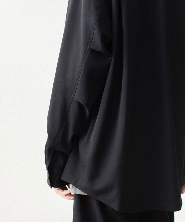ATTACHMENT アタッチメントのWASHABLE HIGH TWIST GABARDINE UTILITY L/S SHIRT - BLACKの公式通販サイトsession福岡セレクトショップ
