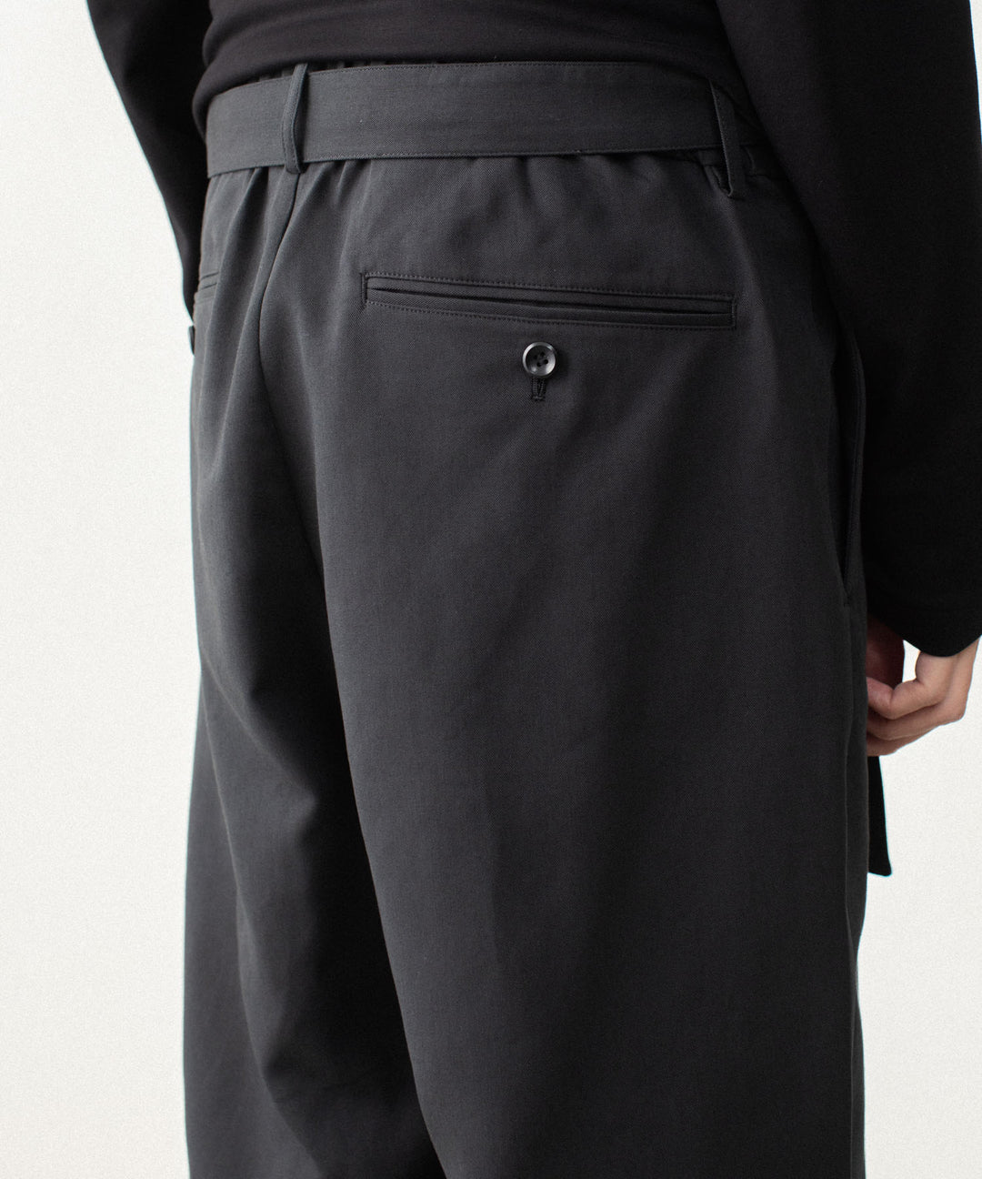 CO/TEN POWDERY DOUBLE CROTH BELTED WIDE TROUSERS - BLACKの公式通販サイトsession福岡セレクトショップ