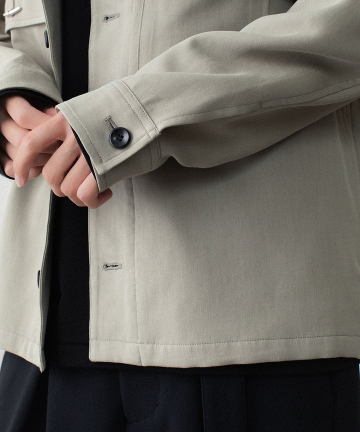 ATTACHMENT アタッチメントのCO/TEN POWDERY DOUBLE CROTH PATCH POCKET SHORT JACKET - L.KH GRAYの公式通販サイトsession福岡セレクトショップ