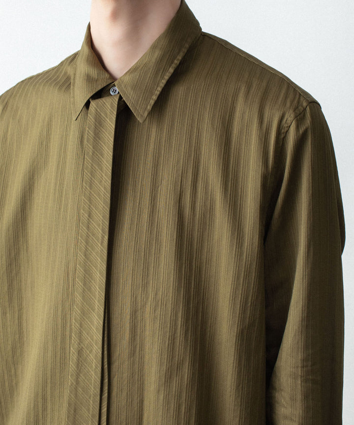 ATTACHMENT アタッチメントのCO SHADOW STRIPE BROAD NARROW TIE L/S SHIRT - D.YELLOWの公式通販サイトsession福岡セレクトショップ