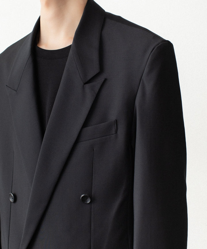 ATTACHMENT アタッチメントの2/80 PE/WO STRETCH TRO DOUBLE-BREASTED JACKET - BLACKの公式通販サイトsession福岡セレクトショップ