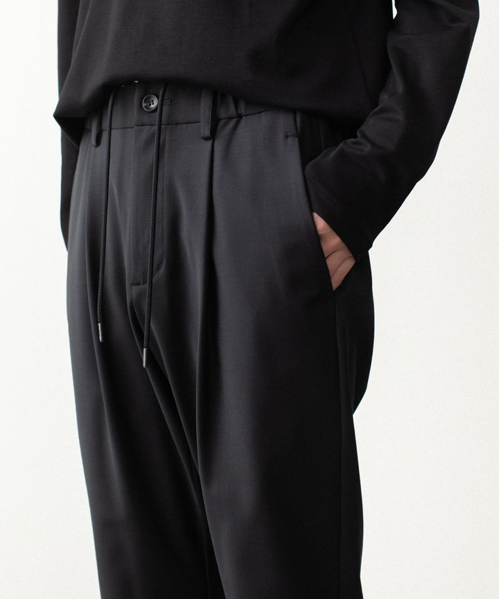 ATTACHMENT アタッチメントの2/80 PE/WO STRETCH TRO REGULAR FIT 1TUCK  TROUSERS - BLACK公式通販サイトsession福岡セレクトショップ