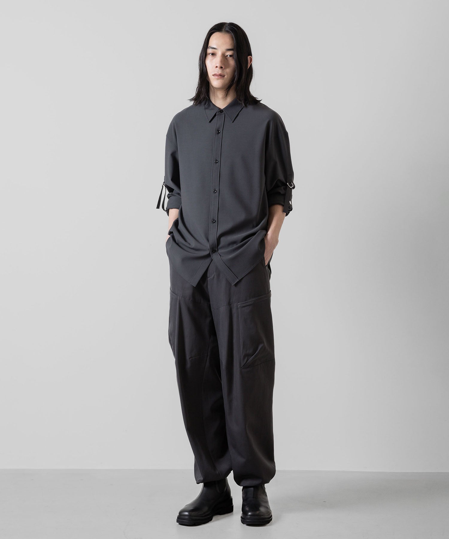 ATTACHMENT アタッチメントのNY/CO TWILL WIDE CARGO TROUSERS - D.GRAY 公式通販サイトsession福岡セレクトショップ