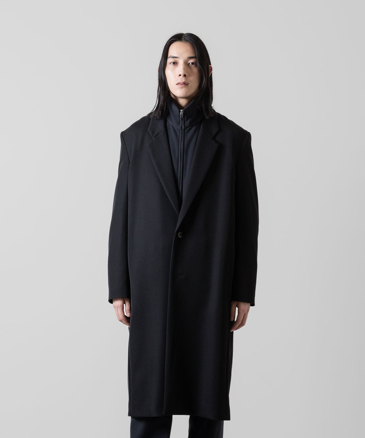 ATTACHMENT アタッチメントの2/48 WO KERSEY OVERSIZED CHESTER COAT - BLACK 公式通販サイトsession福岡セレクトショップ