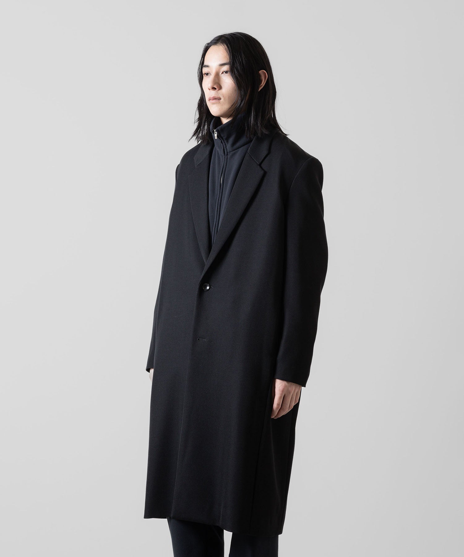 ATTACHMENT アタッチメントの2/48 WO KERSEY OVERSIZED CHESTER COAT - BLACK 公式通販サイトsession福岡セレクトショップ