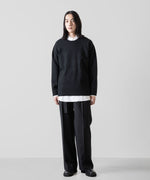 画像をギャラリービューアに読み込む, 【ATTACHMENT】ATTACHMENT アタッチメントのWASHABLE WO/PE STRETCH SAXONY BELTED WIDE TROUSERS - BLACK 公式通販サイトsession福岡セレクトショップ
