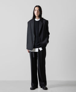 【ATTACHMENT】ATTACHMENT アタッチメントのWASHABLE WO/PE STRETCH SAXONY OVERSIZED LIGHT JACKET - BLACK 公式通販サイトsession福岡セレクトショップ