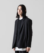 画像をギャラリービューアに読み込む, ATTACHMENT アタッチメントのWASHABLE WO/PE STRETCH SAXONY OVERSIZED LIGHT JACKET - BLACK 公式通販サイトsession福岡セレクトショップ
