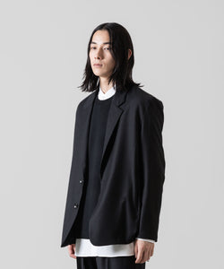 ATTACHMENT アタッチメントのWASHABLE WO/PE STRETCH SAXONY OVERSIZED LIGHT JACKET - BLACK 公式通販サイトsession福岡セレクトショップ