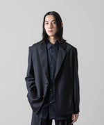 画像をギャラリービューアに読み込む, ATTACHMENT アタッチメントのWASHABLE WO/PE STRETCH SAXONY OVERSIZED LIGHT JACKET - NAVY 公式通販サイトsession福岡セレクトショップ
