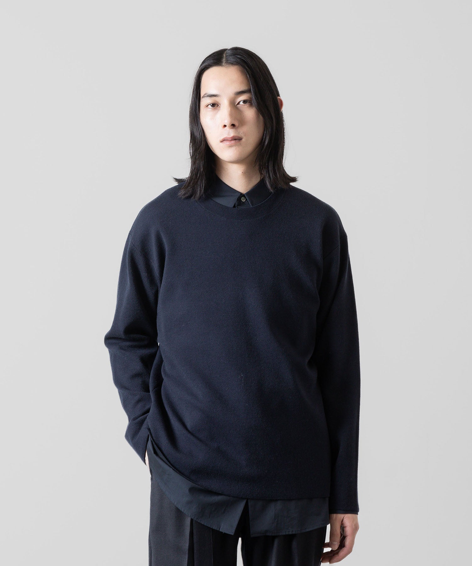 ATTACHMENT アタッチメントのWOxPE DOUBLE FACE KNIT CREWNECK PULLOVER L/S - NAVY 公式通販サイトsession福岡セレクトショップ