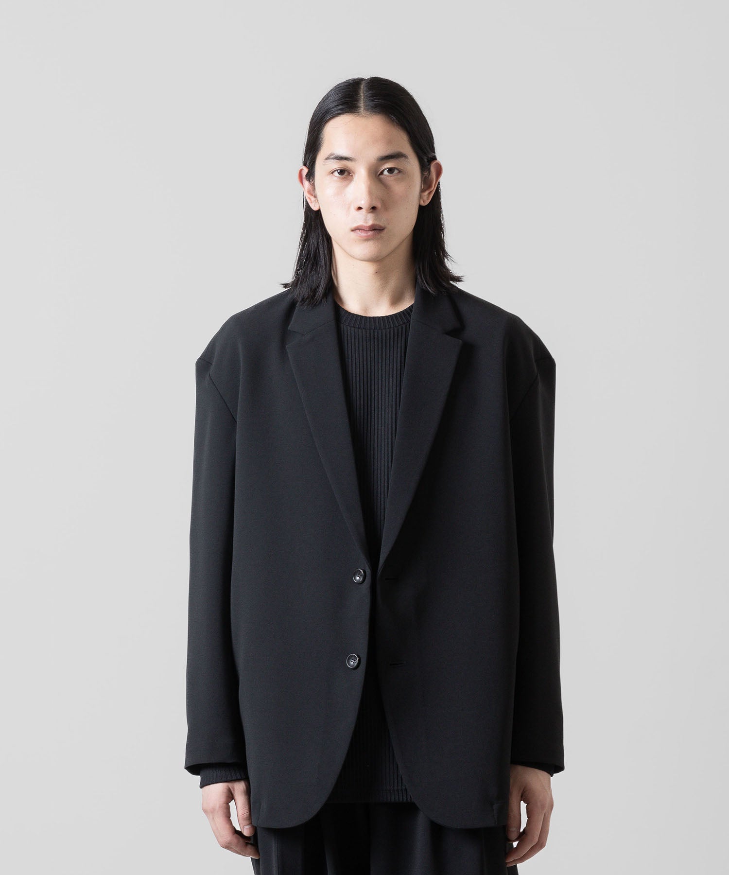 ATTACHMENT アタッチメントのPE STRETCH DOUBLE CLOTH OVERSIZED 2B JACKET - BLACK 公式通販サイトsession福岡セレクトショップ