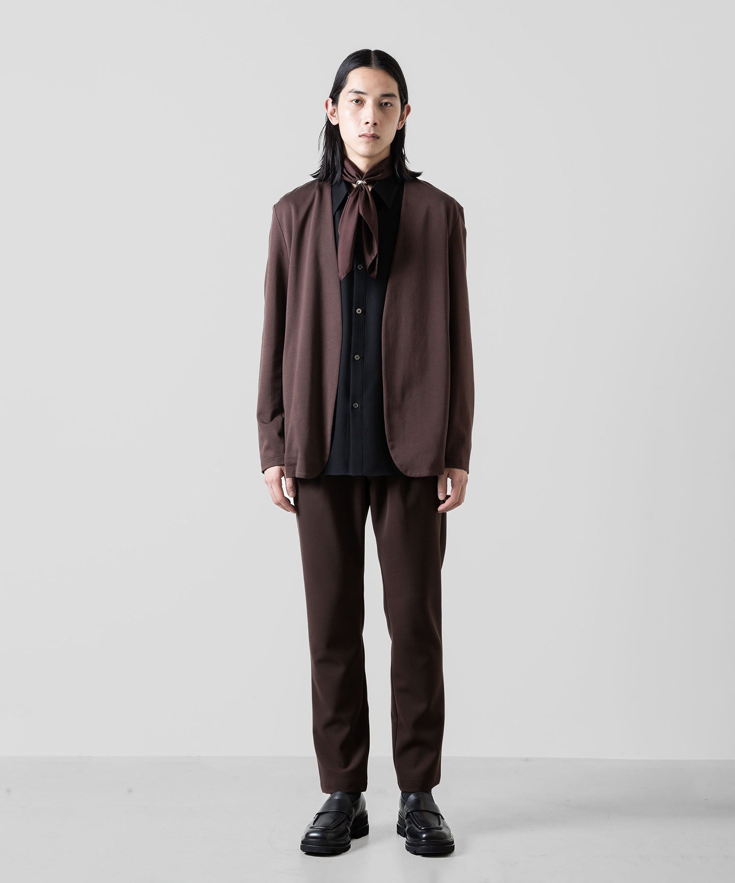 ATTACHMENT アタッチメントのPE STRETCH DOUBLE CLOTH REGULAR FIT EASY TROUSERS - BROWN 公式通販サイトsession福岡セレクトショップ