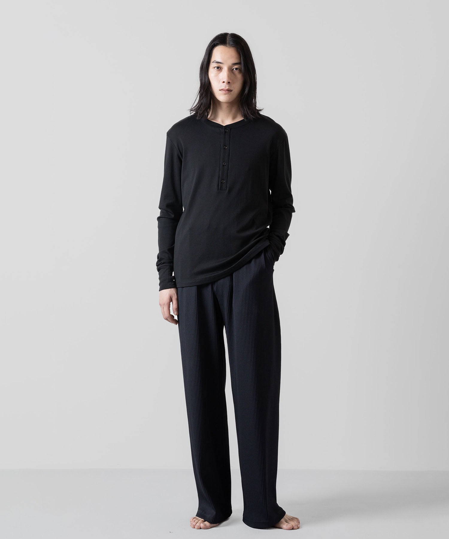 ATTACHMENT アタッチメントのPE STRETCH RIB WIDE LOUNGE TROUSERS - D.NAVY 公式通販サイトsession福岡セレクトショップ