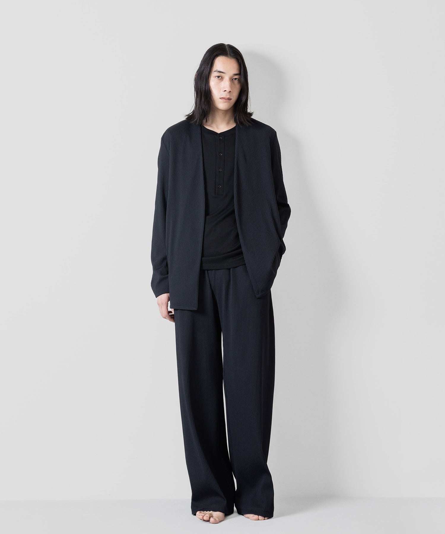 ATTACHMENT アタッチメントのPE STRETCH RIB WIDE LOUNGE TROUSERS - D.NAVY 公式通販サイトsession福岡セレクトショップ