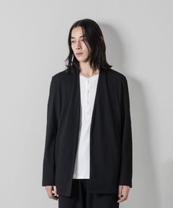 ATTACHMENT アタッチメントのPE STRETCH RIB COLLARLESS CARDIGAN - BLACK 公式通販サイトsession福岡セレクトショップ