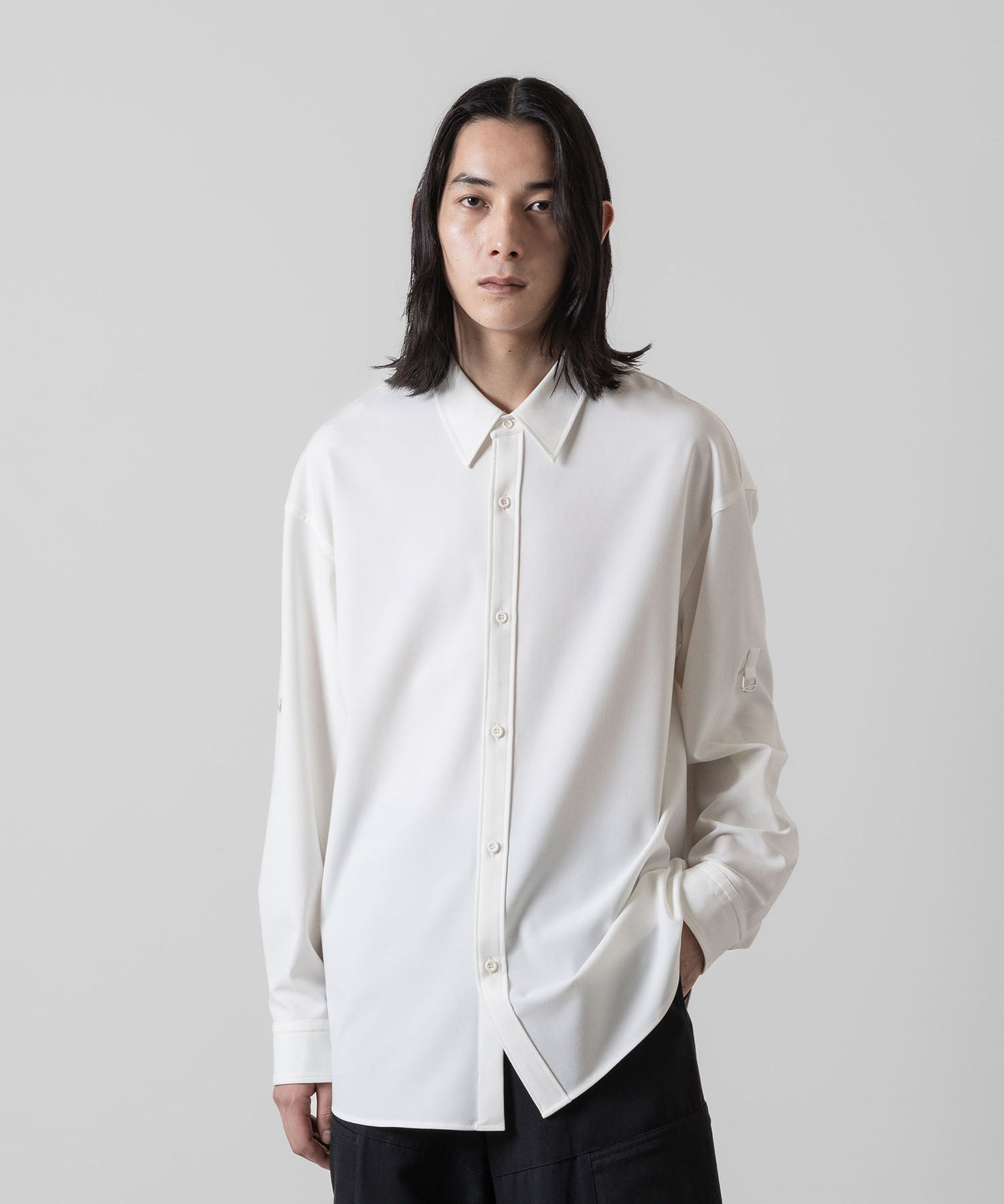 ATTACHMENT アタッチメントのPE/RY STRETCH TROPICAL STRAP SLEEVE L/S SHIRT - WHITE 公式通販サイトsession福岡セレクトショップ