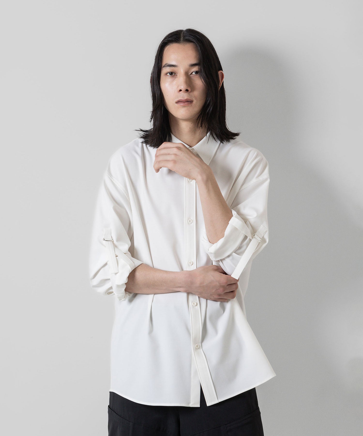 ATTACHMENT アタッチメントのPE/RY STRETCH TROPICAL STRAP SLEEVE L/S SHIRT - WHITE 公式通販サイトsession福岡セレクトショップ